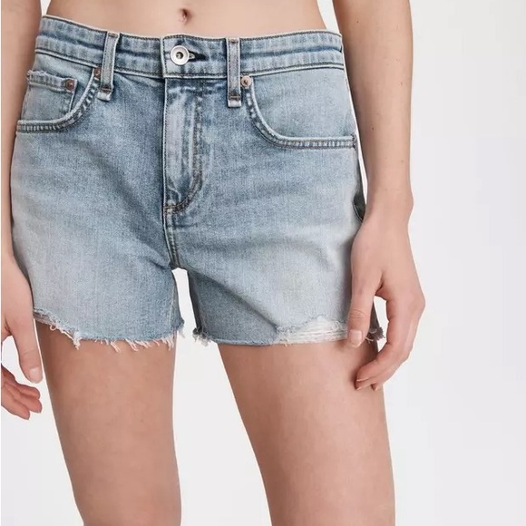 New - Rag & Bone Dre Low-Rise Denim Shorts in Stella - Picture 3 of 9